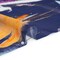 1 Yard Navy, Plum and Orange Painterly Floral Stretch Polyester Mesh Designer Deadstock Fabric 56 Inch Width